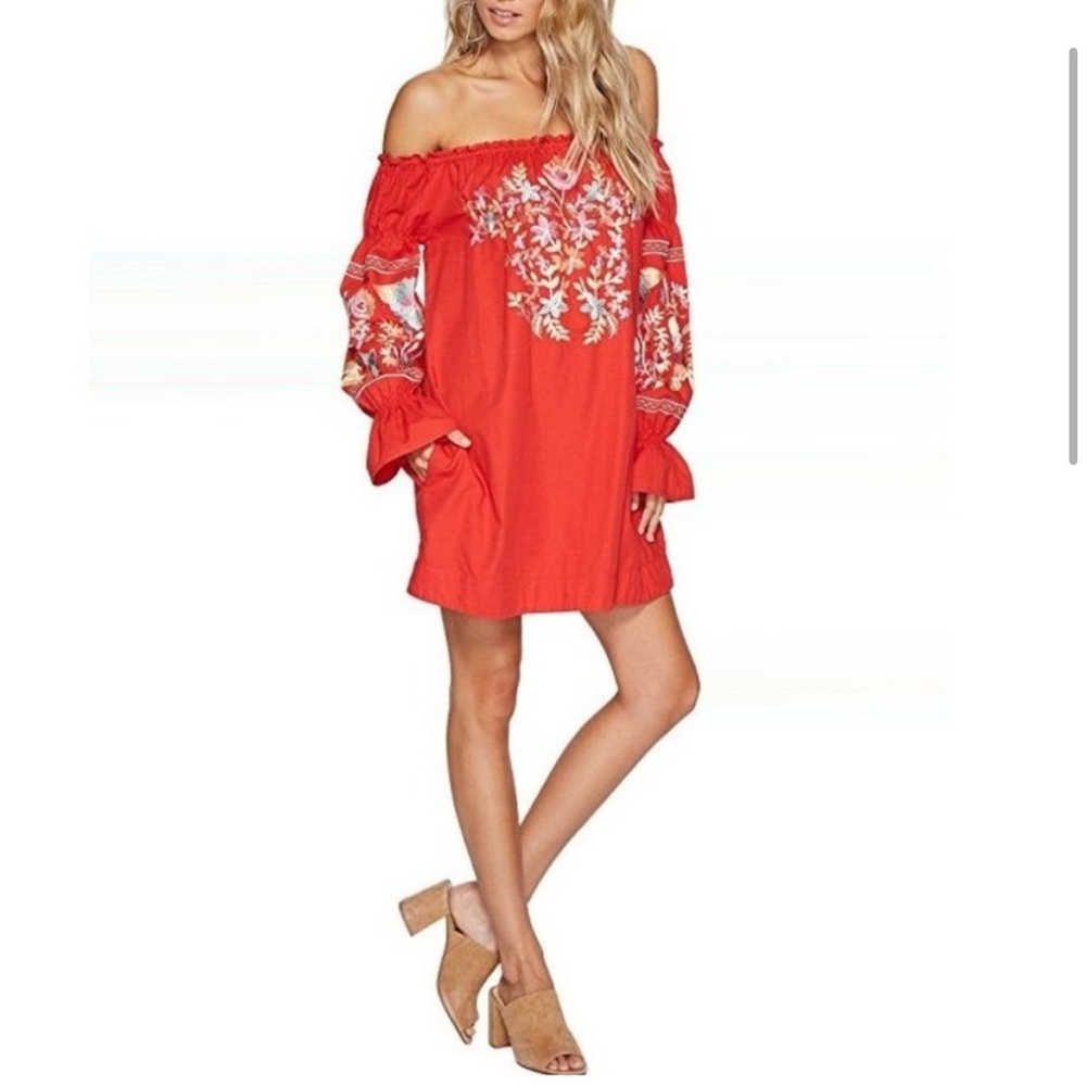 Free People Fleur Du Jour Embroidered Dress M